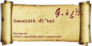 Gavaldik Ábel névjegykártya